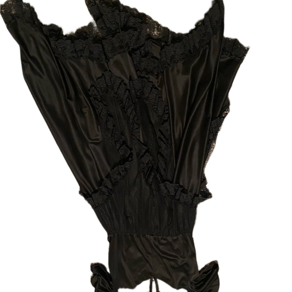 1980s Vintage Diamond Run Black Dress Jenny Ortega Style - Picture 8 of 8